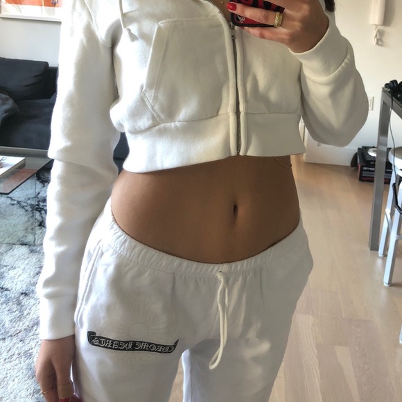 Chrome Hearts Pants - Chrome hearts white sweat pants
